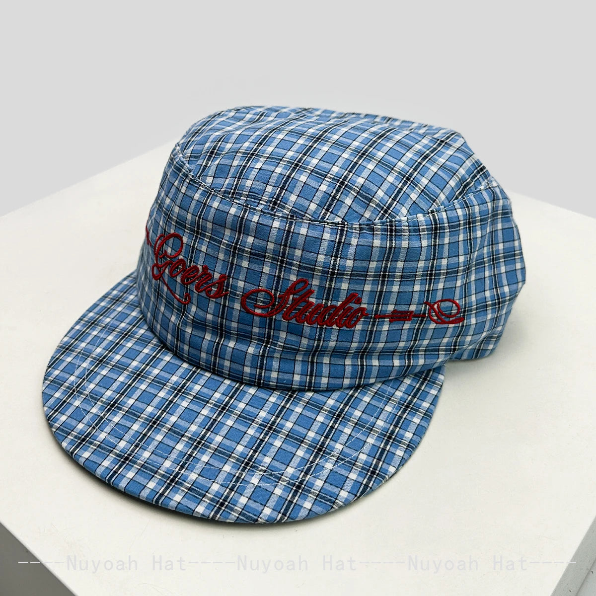 New Men Women Korean Plaid Embroidered Letters Baseball Hats Sunshade Flat Top Versatile Niche Peaked Caps ins Fashion Personal