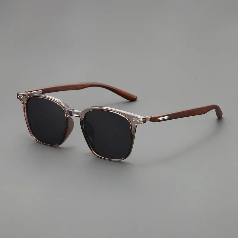 Tortoiseshell Wood Grain Frame Sunglasses for Women Summer Sun Protection High-End Driving Style Glasses for Men