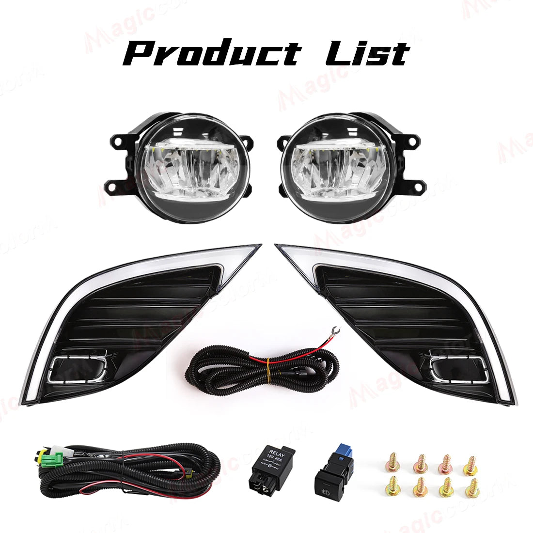 For Toyota Camry SE XSE 2018 2019 2020 8th DRL Fog Lamps LED Daytime Running Lights Front Bumper Daylights Turn Signal Lamps 12V