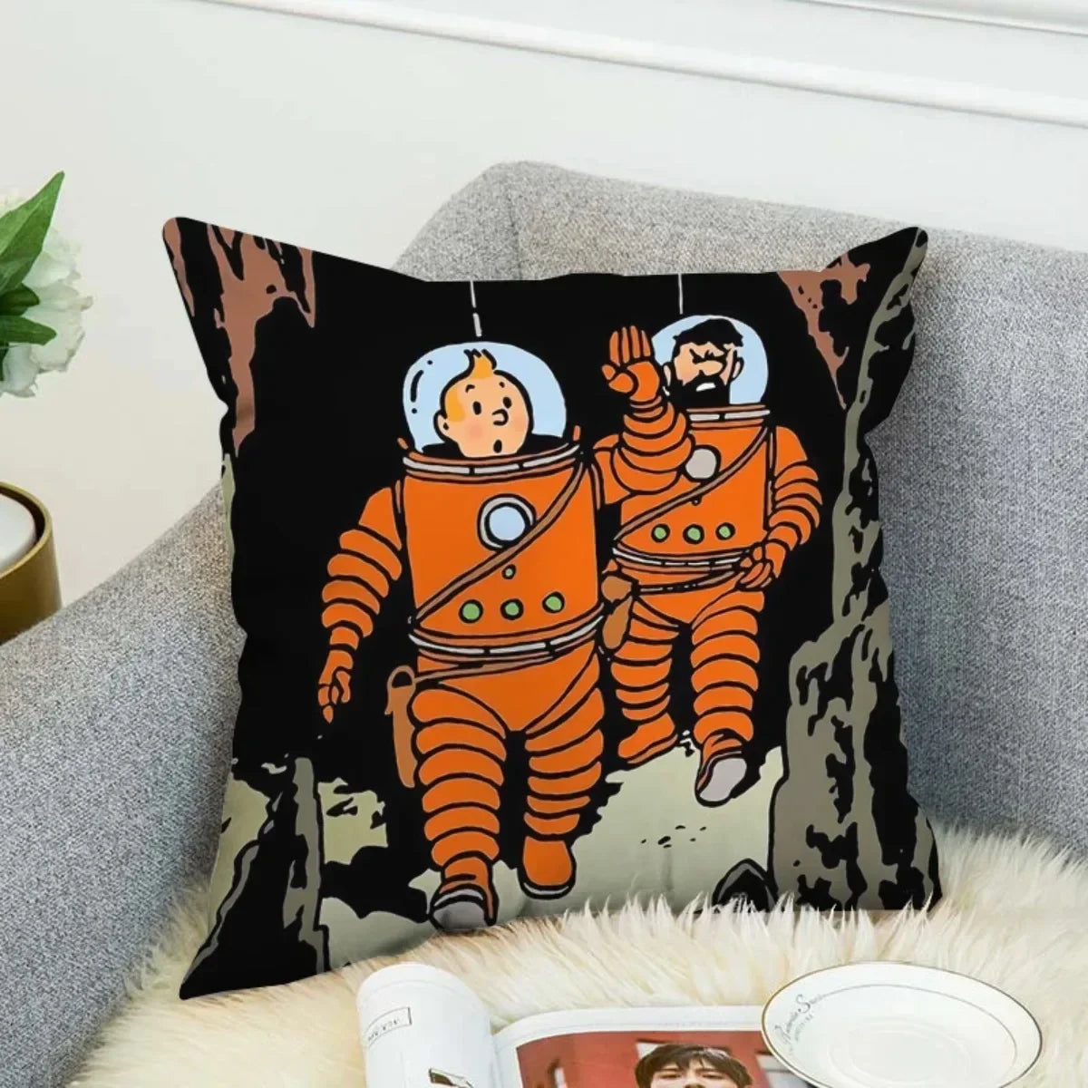 Anime Tintin Cushion Cover Pillowcases Home Decor Decorative Pillows for Sofa M1