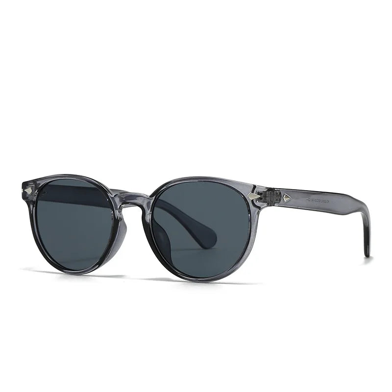 JNPCXI New Fashion Round Sunglasses Men Shades UV400 Retro Rivets Women Trending Yellow Sun Glasses Shades UV400