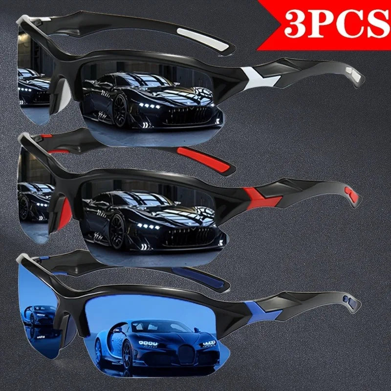 3 Pairs of Fashionable Colored Lens Glasses, Suitable for Daily Wear and Photography - Ideal Gift Choice