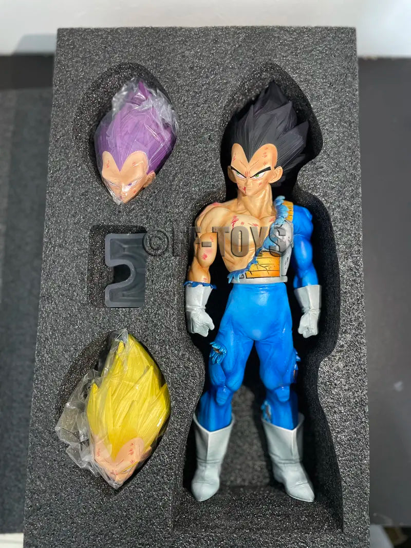 In Stock Dragon Ball Ultra Ego Vegeta Figure Replaceable Heads Vegeta Figurine 31CM PVC Action Figures Model Toys Anime Statue