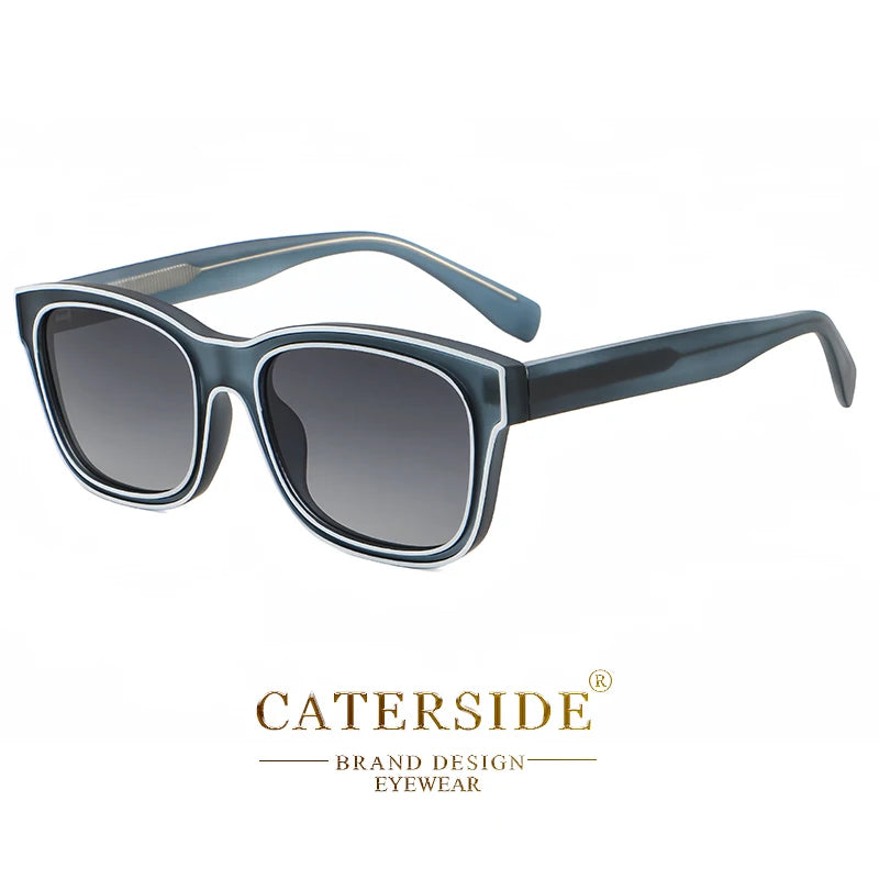 CATERSIDE Retro Square Men's Sunglasses Punk Big Frame Brand Designer Sun Glasses Women's Travel Shopping Casual Eyewear UV400