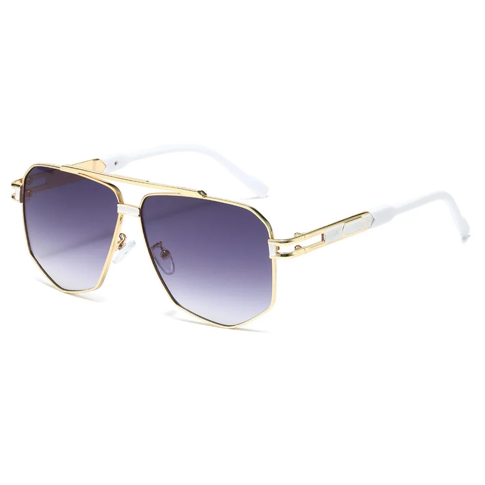 JNPCXI Fashion Double Bridges Square Sunglasses Women Men Retro Gradient Sun Glasses Shades UV400
