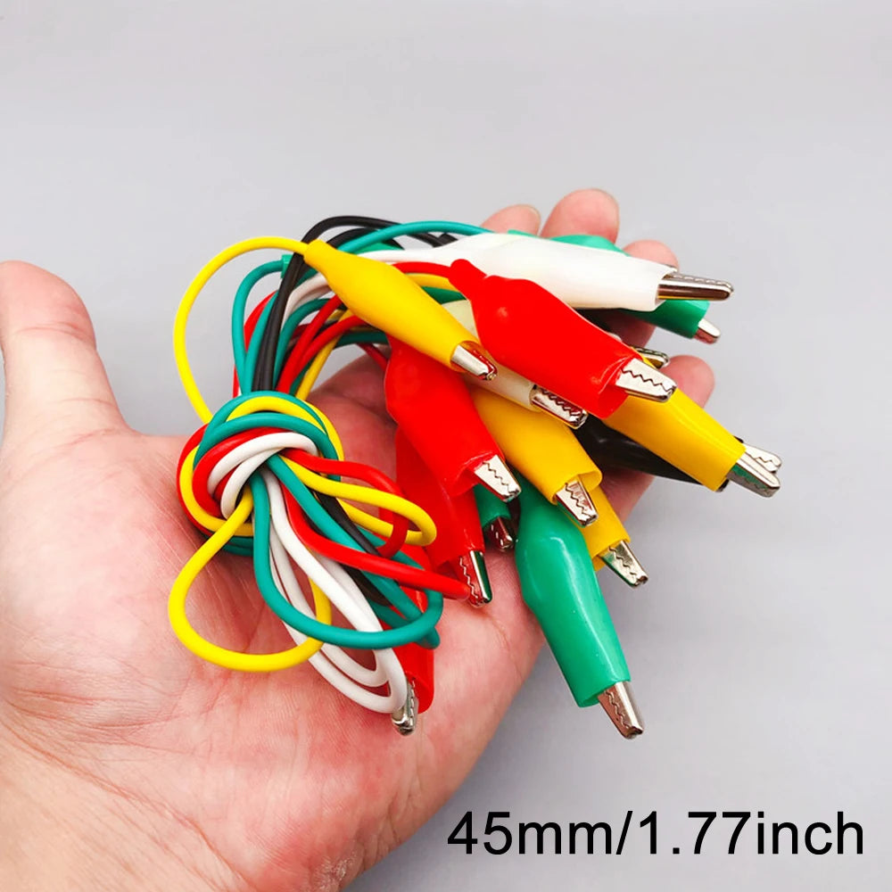 10pcs 50cm Clip Number 28/35/45mm Alligator Clips with Wirescwith Alligator Clips for Electrical Alligator Clip