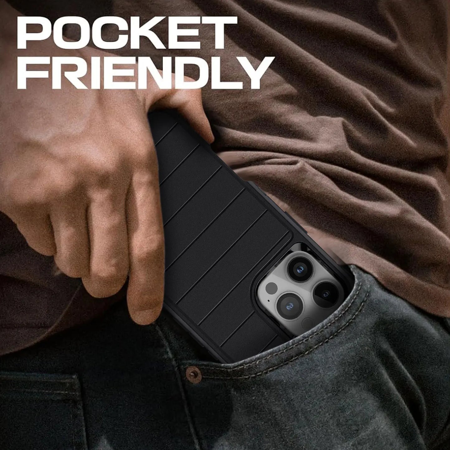 iPhone 16/16 Plus/16 Pro/16 Pro Max Case 3-Layer Heavy Duty Kickstand Cover