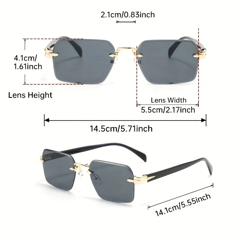 Men's Classic Borderless Beam Frame Fashion Sunglasses UV400 Protection FunctionFashionable Decorative Accessories Outdoor