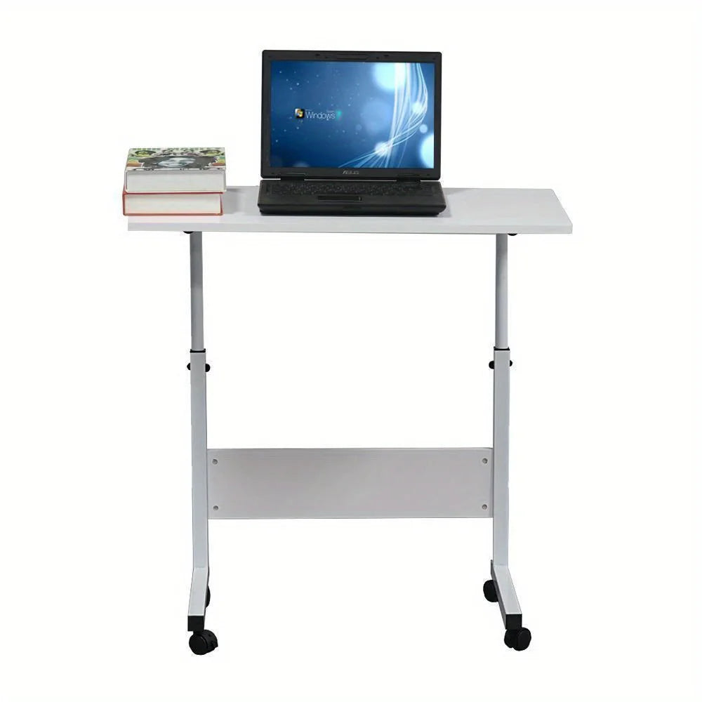 Adjustable Height 27"-38" Rolling Laptop Table Over Sofa Bed Computer Desk Stand