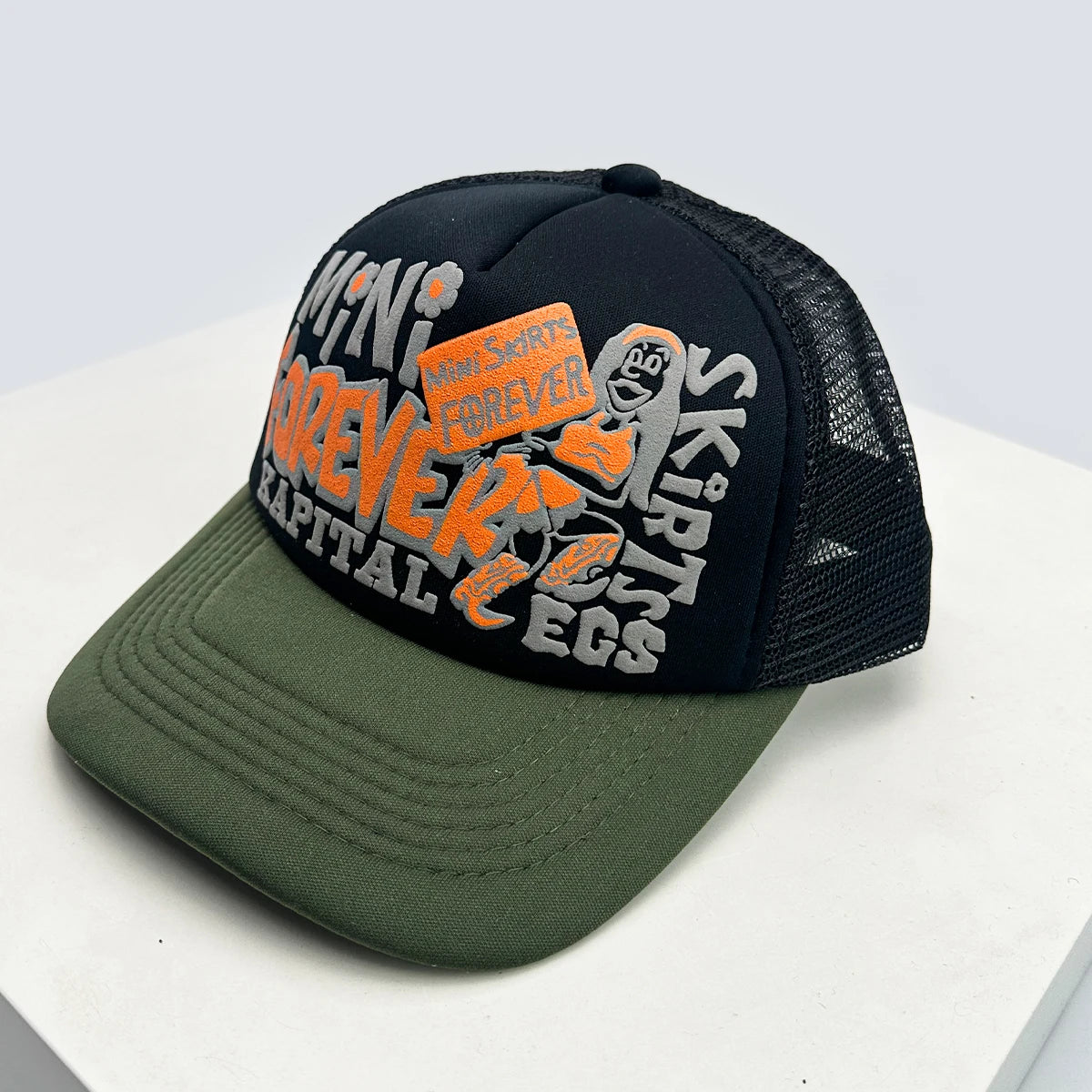 New Unisex American Style Graffiti Printed Letters Baseball Hats Sunshade Color Block Breathable Hip-hop Trucker Caps Versatile