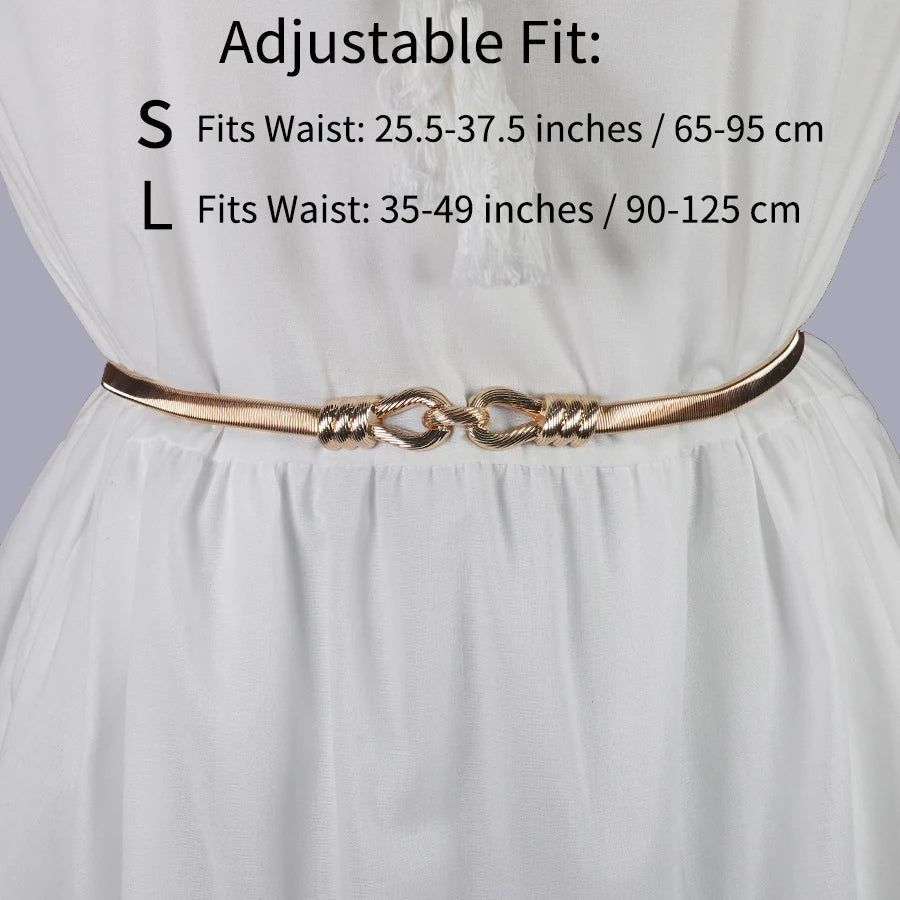 Elegant Summer Waist Chain - Adjustable Stretch Metal Belt for Dresses, Holiday & Date Night Jewelry