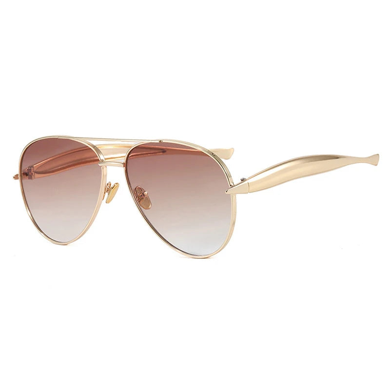 JNPCXI New Y2k Vintage Metal Pilot Sunglasses for Women Men Punk Popular Outdoor Driving Luxury Sun Glasses Shades UV400