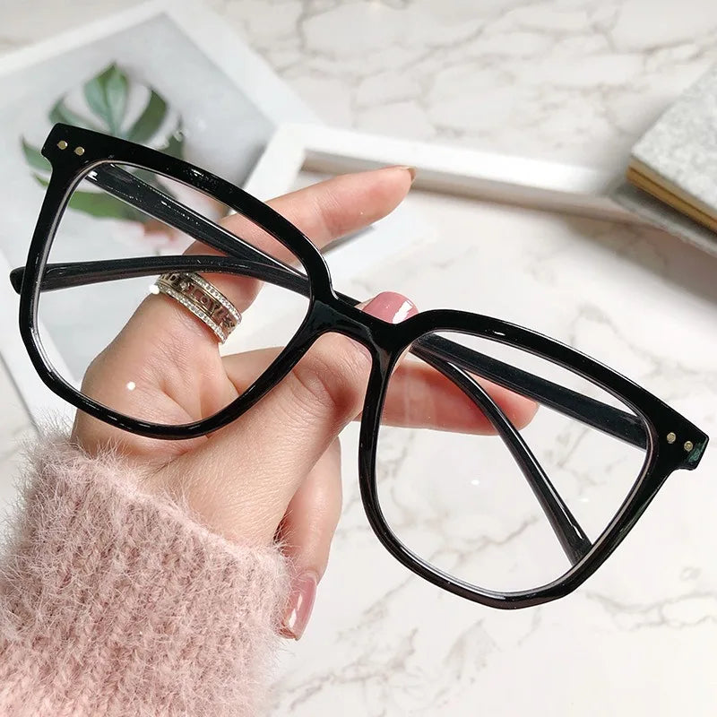 1pc Lightweight Square Clear Lens Anti Blue Light Glasses For Women Men