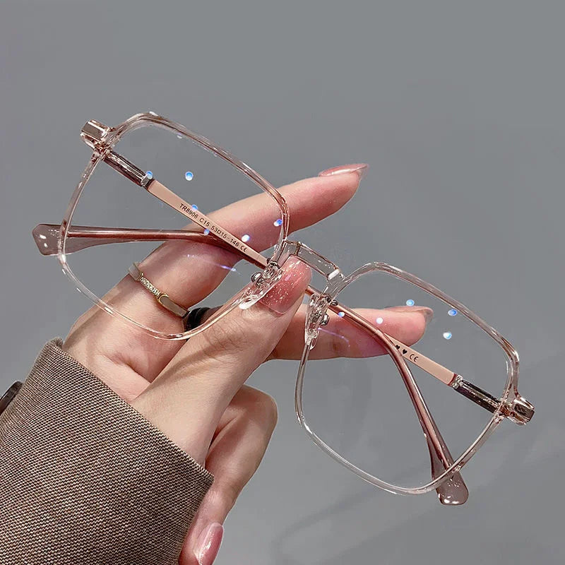 Unisex Lightweight Transparent Frame Glasses Anti Blue Light Ideal for Computer Work