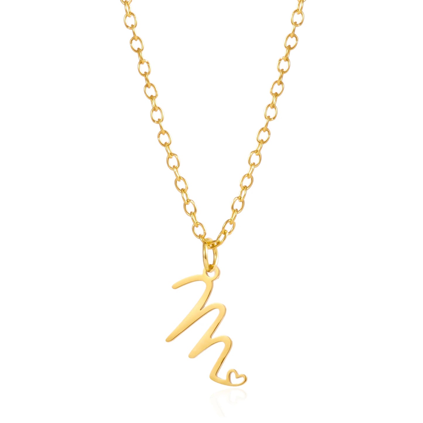 Fashion Stainless Steel A-Z Initial Letter Necklace For Women Elegant Gold Color 26 Alphabet Pendant Jewelry Girls Birthday Gift