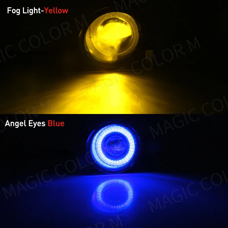 2 Pcs Angel Eye Fog Light For Toyota Highlander Kluger Avalon Prius C-HR CHR Estima 4Runner Car LED Len DRL Daytime Running Lamp