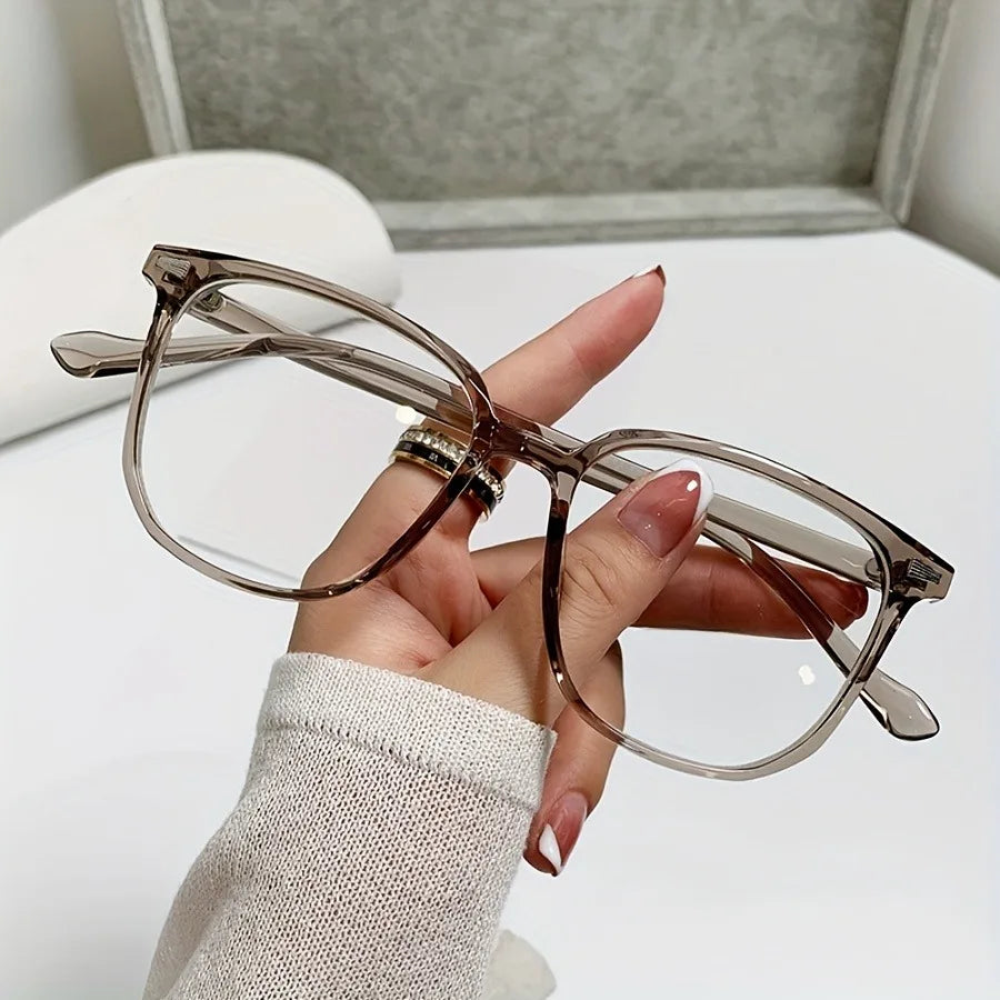 Women's Blue Light Blocking Glasses Stylish Square Full-Frame PC Eyewear Multiple Colors Available