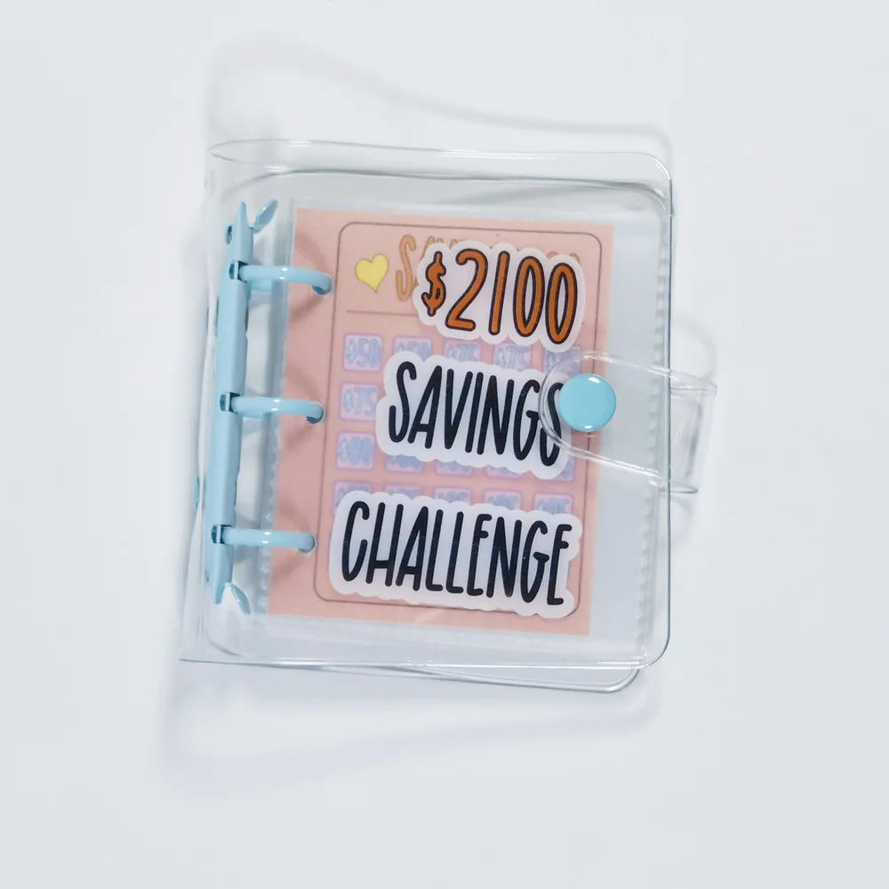 Mini Binder Saving Challenge 1000/2100 Dollars Saving Budget Cash Envelope Wallet Budget Binder Notebook Planner