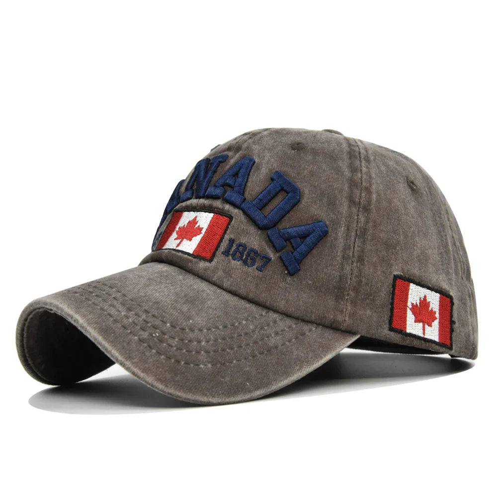 Men Women Fashion Trend Hat, CANADA Letters Cap, Cotton Versatile Baseball Hats