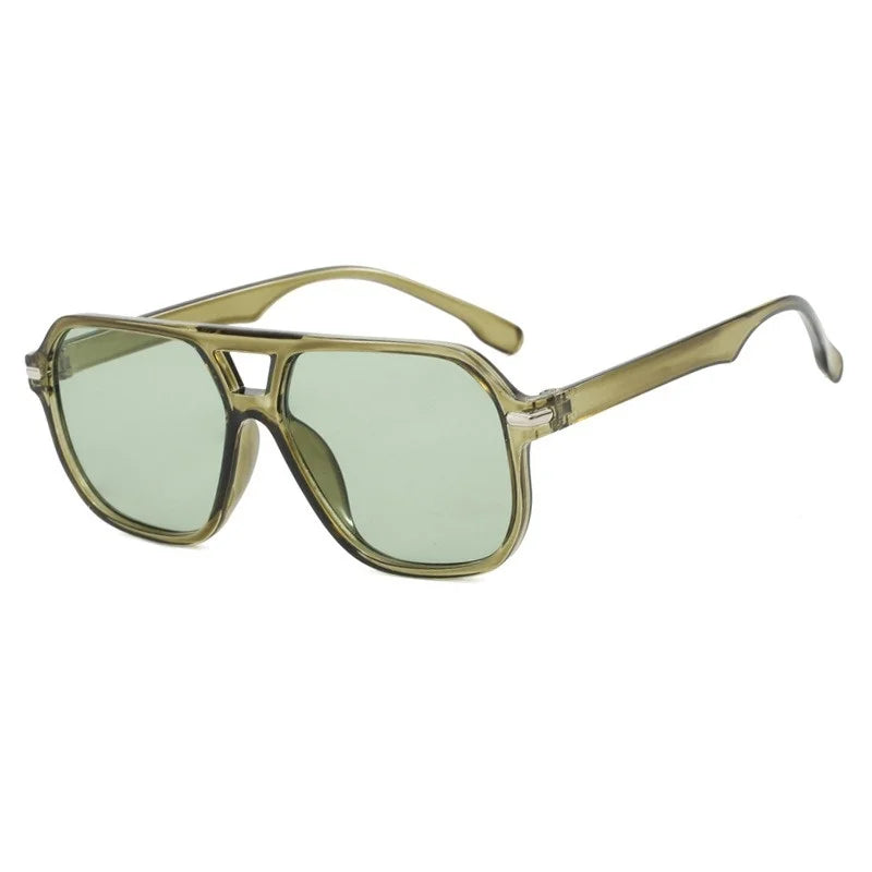 JNPCXI Retro Double Rivet Square Sunglasses Women Luxury Brand Designer Rectangle Fashion Sun Glass Vintage Eyewear Female