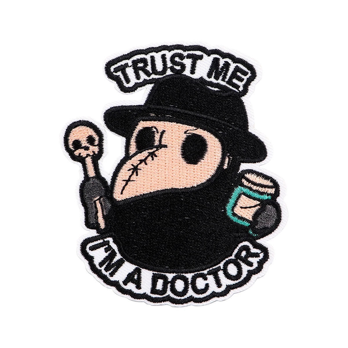 TRUST ME I'M DOCTOR Embroidery Patch Crow Iron On Patches For Clothing Thermoadhesive Patches On Clothes DIY Sew Badges