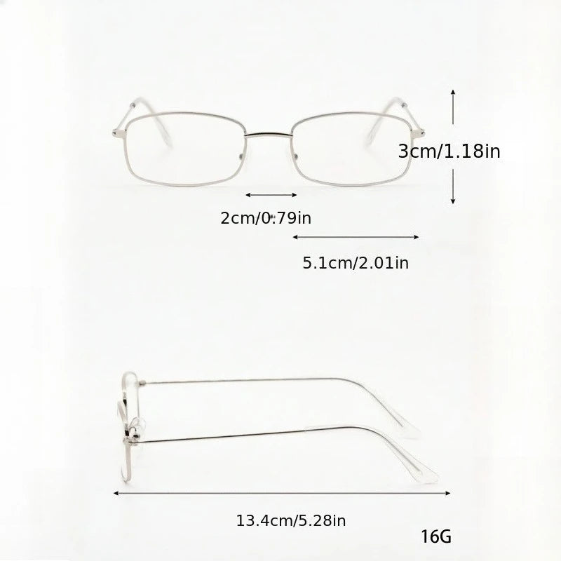 2PCS New Retro Square Small Frame Glasses Frame for Women's Anti Blue Light Glasses New Fashion Y2K Style Eyeglasses Frame
