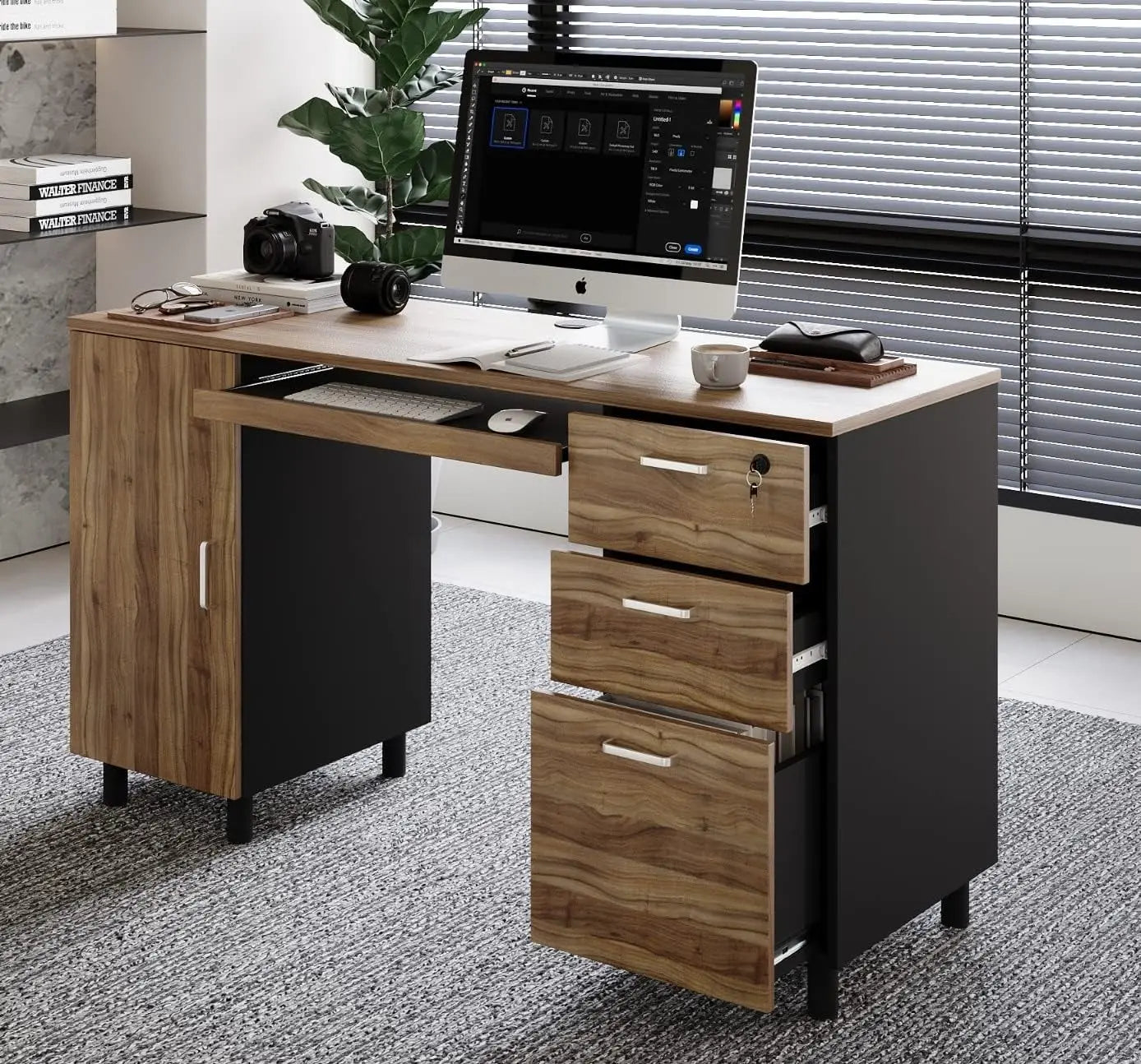 Modern Design Venice Computer Office Desk Drawers and Storage Cabinet for Office