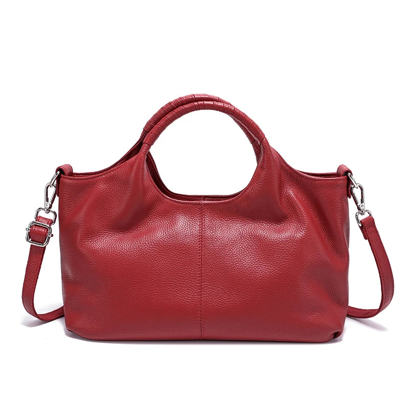 Women's Genuine Leather Handbag Large Capactiy Crossbody Shoulder Bag Female luxury designers waxed cowhide leather tote bag