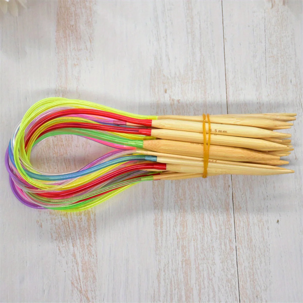 Multicolor Tube Circular Carbonized Bamboo Circular Knitting Needles 2mm-10mm Crochet Hooks Set Sewing Tools For Weave DIY Craft
