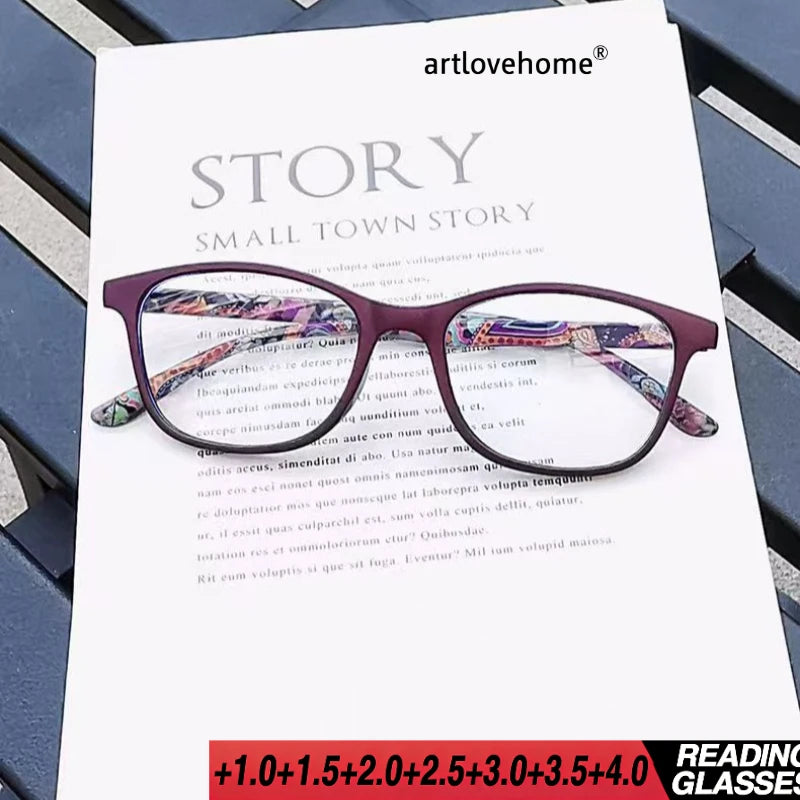 Elegant and Comfortable Reading Glasses with Anti Blue Light Anti Fatigue Protection Elastic Mirror Legs That Fit The Face Shape