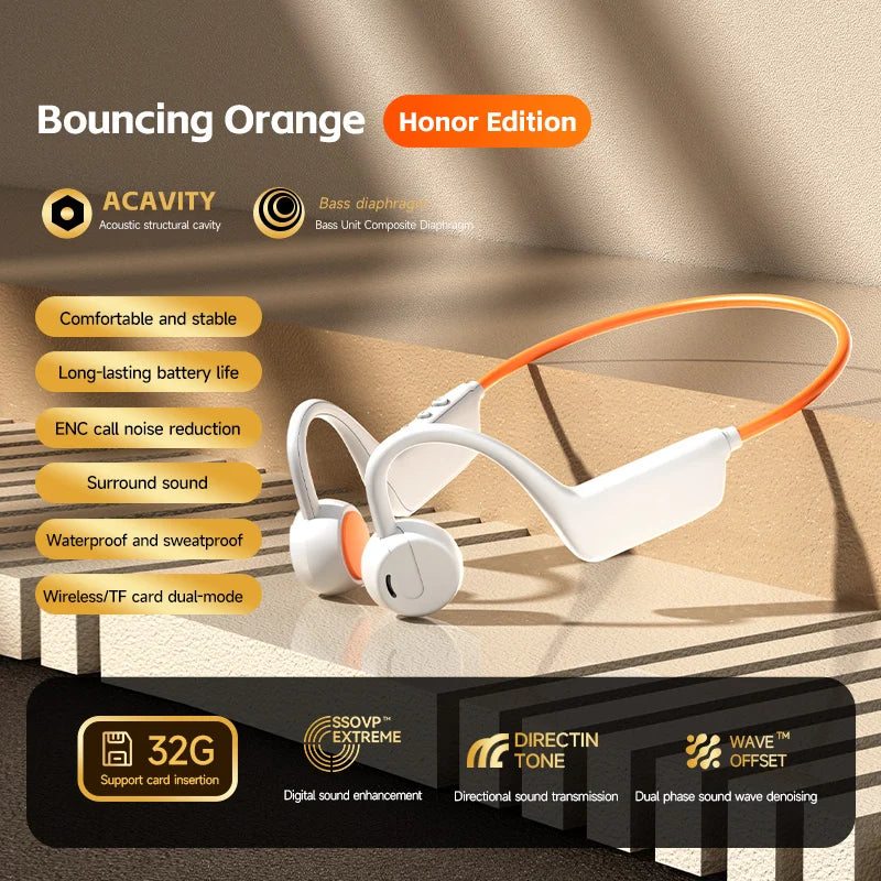 New Bone Conduction Headphones Wireless IPX8 Waterproof Swimming Sports Headset Bluetooth 5.4 With Mic For Exercise Fitness