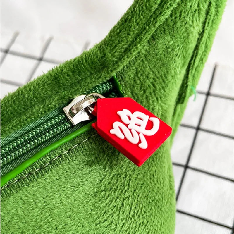 2026 Personality Creative Edamame Shape Ladies Messenger Bag Plush Pea Shoulder Bag Fun and Funny Chest Bag Bolsa De Mensajero