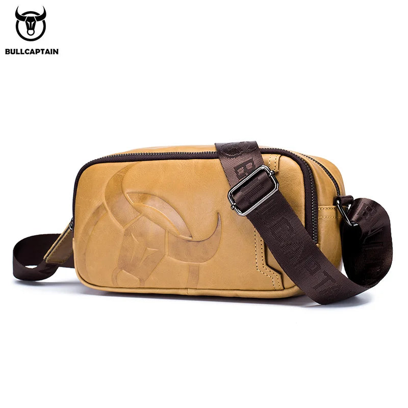 BULLCAPTAIN Brand Men's Crossbody Shoulder Bags High Quality Fashion Male Bages Business Man Messenger Bag Genuine Leather Bag's