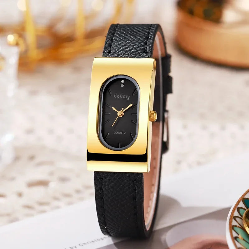 Luxury Ladies Brand Women Watch Fashion Rectangular Dial Quartz Watch Simple Leather Strap Wristwatches Gift Dropshipping