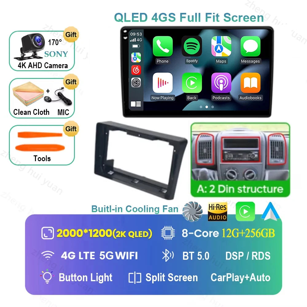 Android 16 Car Radio For Fiat Ducato 2005 2006 - 2023 Citroen Jumper Peugeot Boxer 2011-2015 Auto Carplay 2 din Autoradio 4G RDS