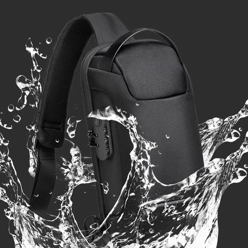 WEIXIER Shoulder Waterproof USB Men Cross bag Anti-Theft Travel Sling Chest Bag
