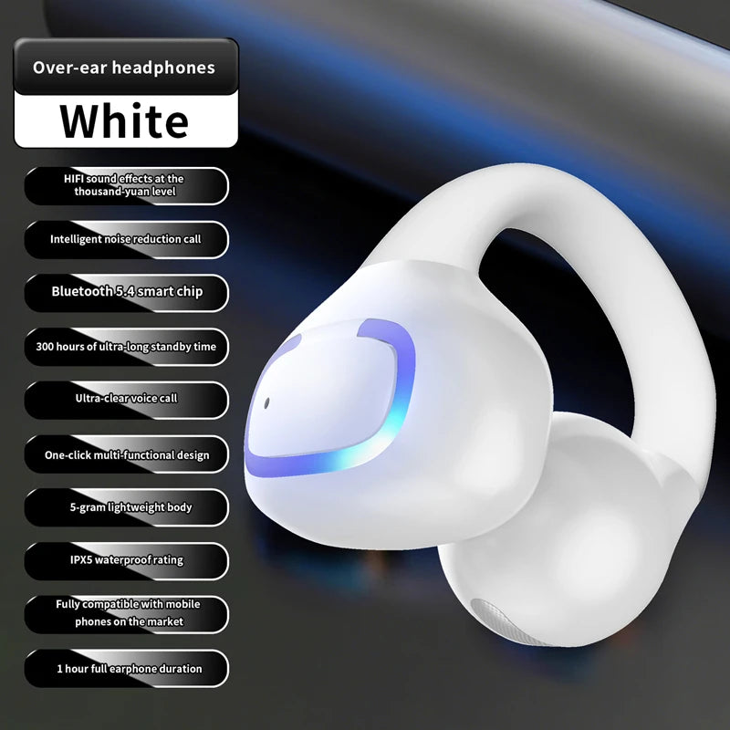 New OWS Ear Clip Earphones Bone Conduction Bluetooth Sports Gaming Earbuds HiFI Stereo Sound Headphones TWS With Microphone 2026