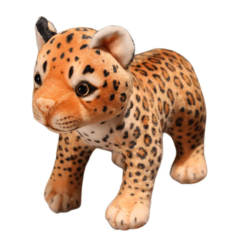 3 Postures Real Life Leopard Plush Toys Cute Simulation Cheetah Cub Models Stuffed Soft Animal Baby Doll Room Decor Cute Gift