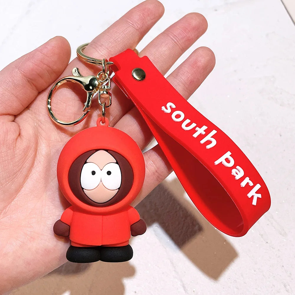 South Parkes Dolls Key Chains Anime Figure Key Ring Kawaii Bag Pendant Kids Toys