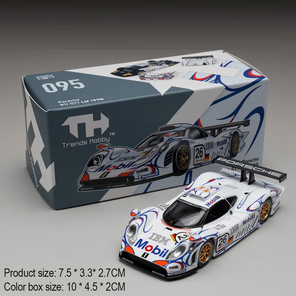 1:64 Porsche 911 GT1 LM 1998 Cayenne Turbo GT Miniature Toys Diecast Alloy Model Car Rubber Tire Children's Interactive Toy Gift