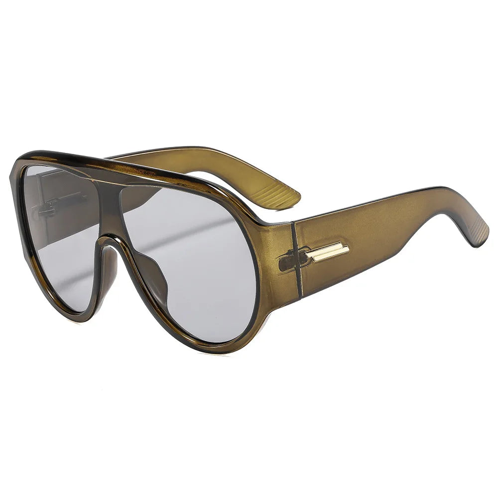 JNPCXI New Fashion Oversized Pilot Goggles Sunglasses Women Fashion Shades UV400