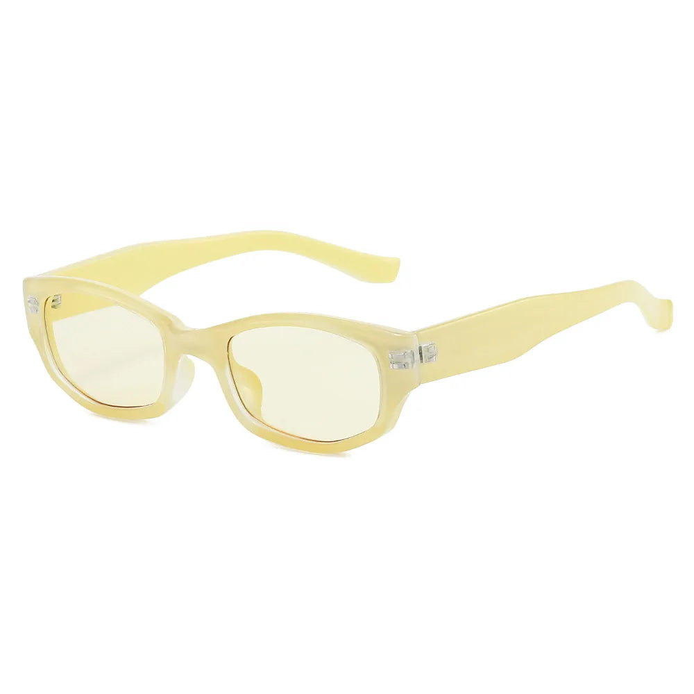 JNPCXI New Retro Small Rectangle Sunglasses Women Candy Colors Shades UV400 Square Men Sun Glasses