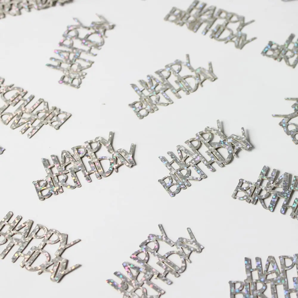 100pcs Glitter Happy Birthday Confetti, HAPPY BIRTHDAY Table Scatter Decor - Party Celebration Holiday Table Decoration