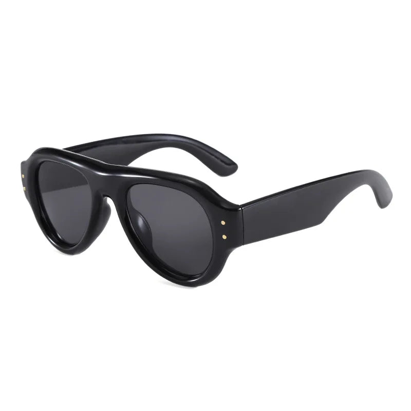 JNPCXI New Pilot Rivets Women Sunglasses Shades UV400 Fashion Leopard Men Wide Legs Oval Punk Outdoor Sun Glasses