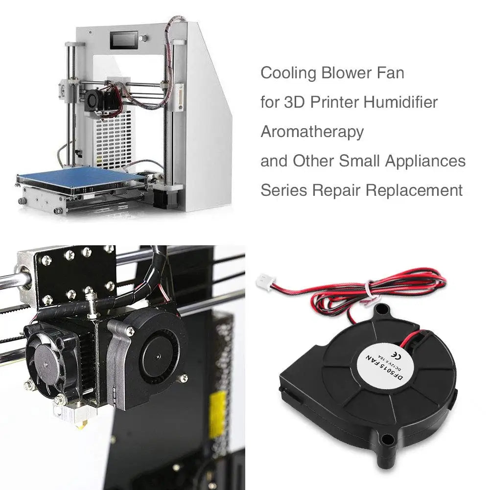 2pcs 5015 3D Printer DC Brushless Blower Cooling Fan for RepRap i3 CR-10 and Other Small Appliances Series Repair Replacement