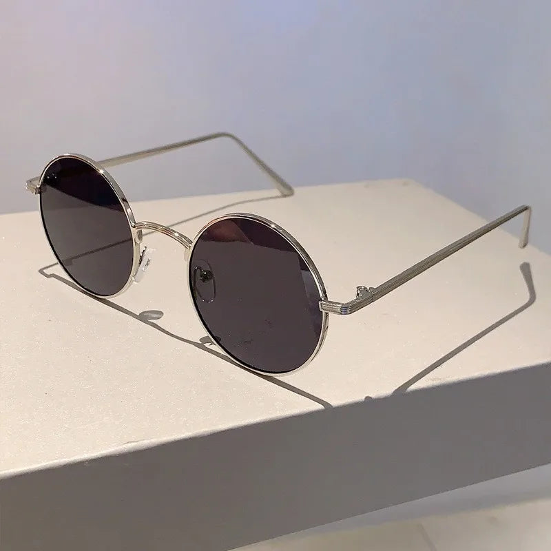 Men Sunglasses Metal RoundFrame Sunglasses Driving Sunglasses Cycling Glasses