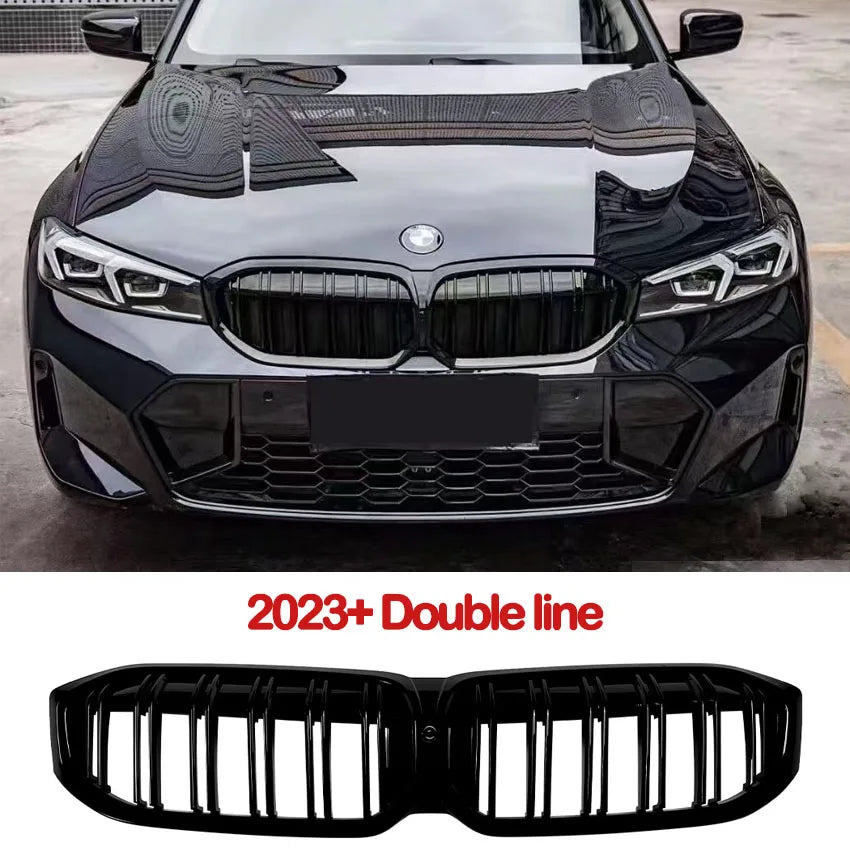 For BMW 3 Series G20 G21 2022-2025 330i 320d M340i Front Kidney Double Slat Diamond Grille Grill Center Grid Mesh Tuning Part