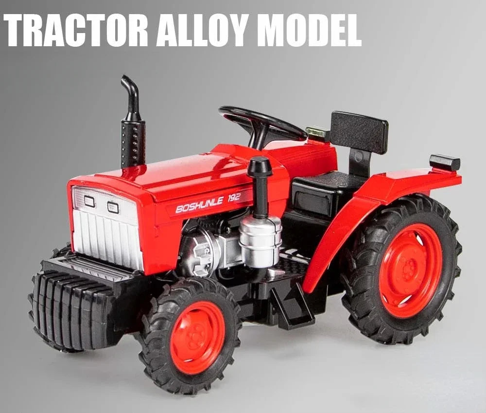 1/32 Simulation Tractor Toys Car Model Alloy Metal Body Agricultural Vehicle Pull Back Sound Light Function Toy Car For Boy Gift