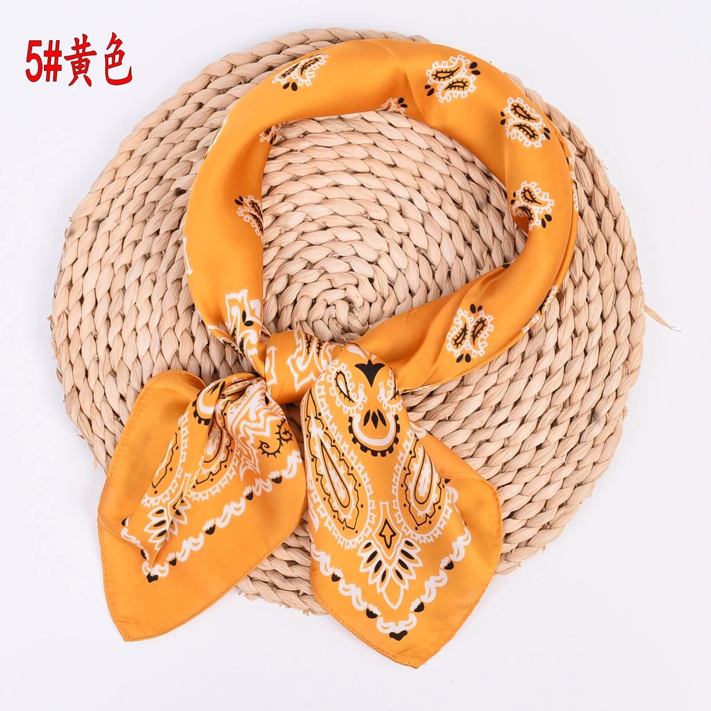 New Paisley Bicolor Small Cashew Fruit Satin Silk 70 Scarf Scarf Wholesale Small Scarves