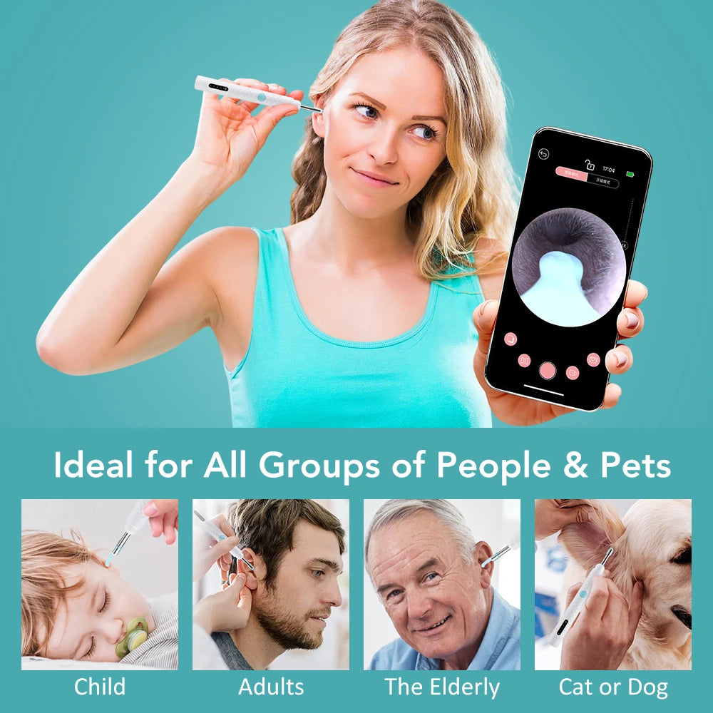 Smart Visual Ear Camera Set HD1080P 3.5MM WIFI Ear Pick Ear Cleaner Endoscope With Tweezers Ear Wax Removal Tool Ear Spoon Case